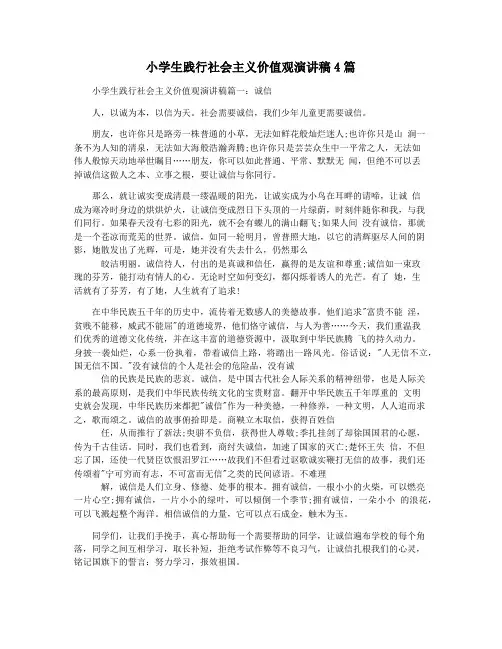 小学生践行社会主义价值观演讲稿4篇