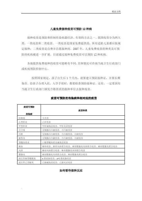 儿童预防接种日宣传资料