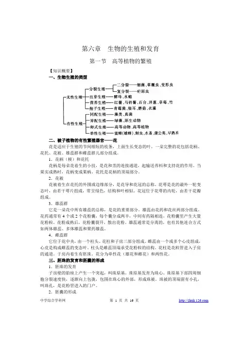 第六章  生物的生殖和发育