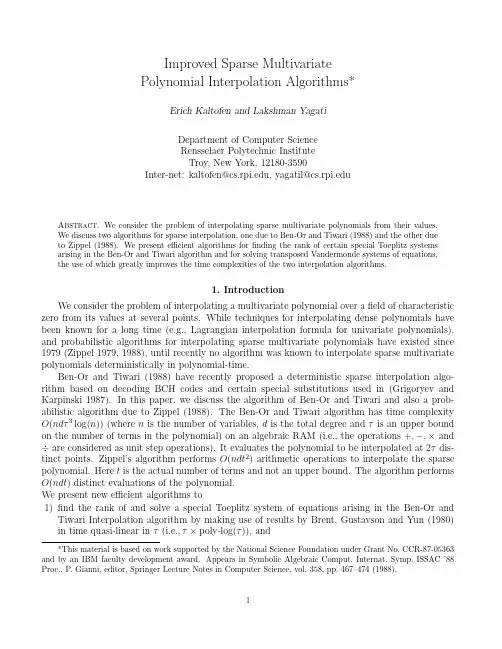 Improved Sparse Multivariate Polynomial Interpolation Algorithms