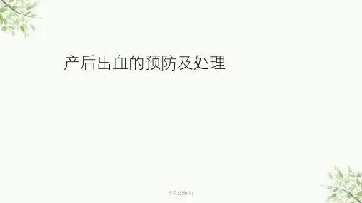 产后出血的预防及处理课件
