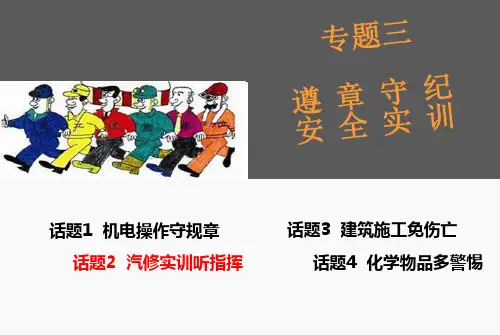 安全教育课件：话题2 汽修实训听指挥