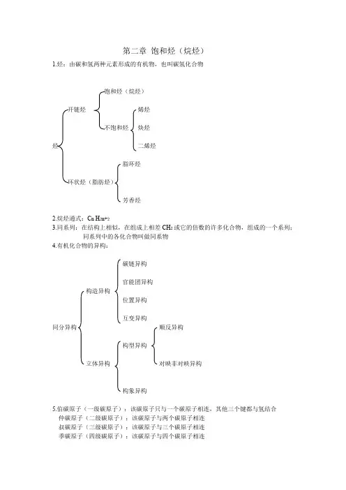 有机化学  汪小兰编 知识要点