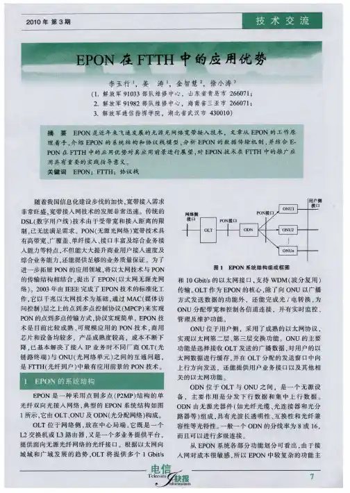 EPON在FTTH中的应用优势