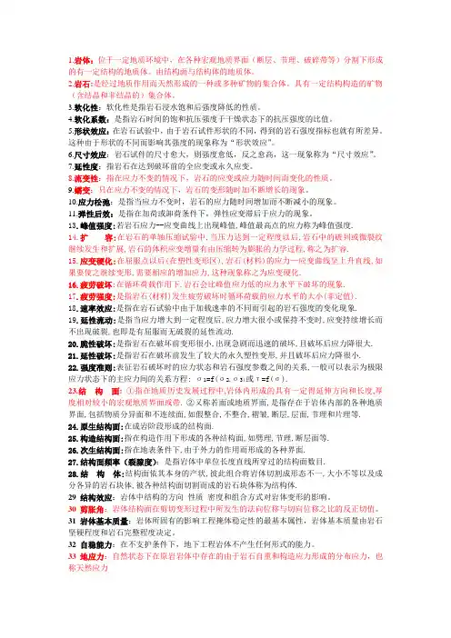 岩体力学关键概念