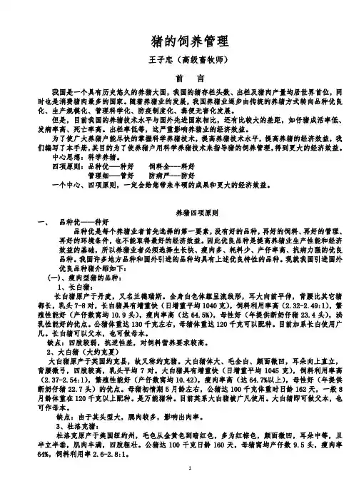 猪的饲养管理