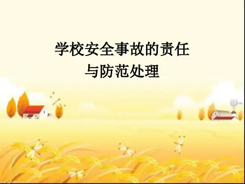 学校安全事故的责任与防范处理 PPT
