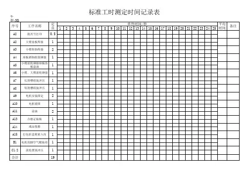 标准工时测定时间记录表