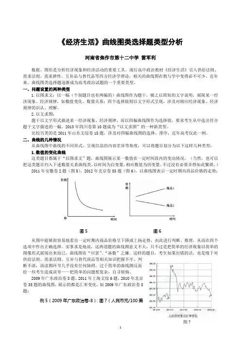 曲线图类选择题类型分析