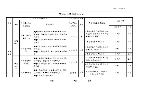 风险与机遇评估分析表