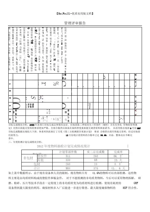 HSF体系管理评审报告