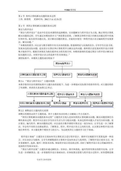 利用计算机解决问题的基本过程