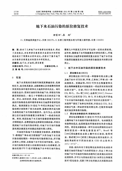 地下水石油污染的原位修复技术