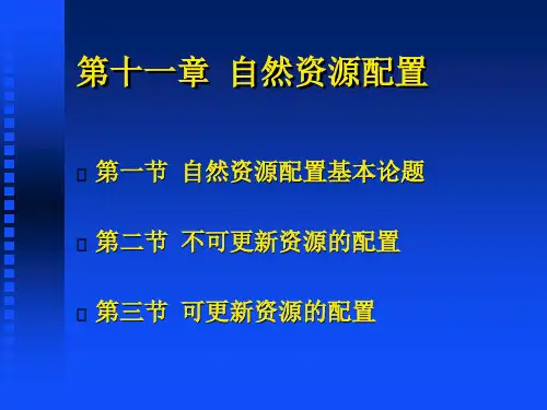 第十一章 自然资源配置 资源科学导论