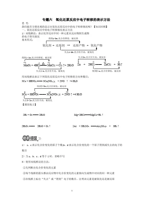 电子转移的表示方法