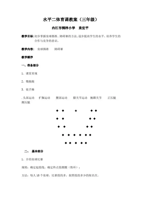 水平二体育课教案