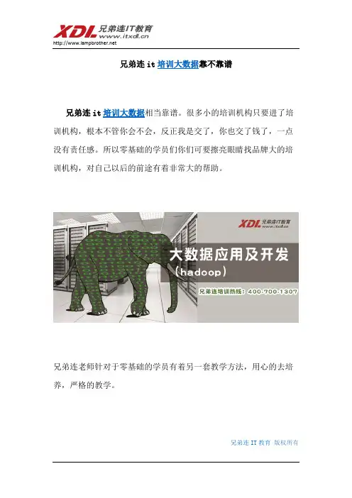 兄弟连it培训大数据靠不靠谱