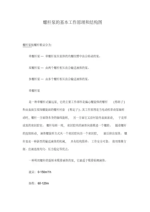 螺杆泵的基本工作原理和结构图