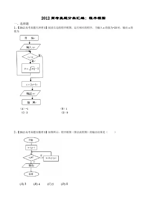 2012高考真题分类汇编：程序框图