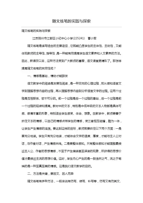 随文练笔的实践与探索[论文]