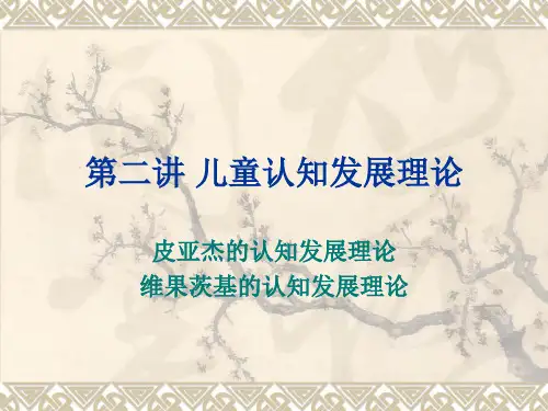 第二讲 儿童认知发展理论 青少年心理发展与教育 教学课件