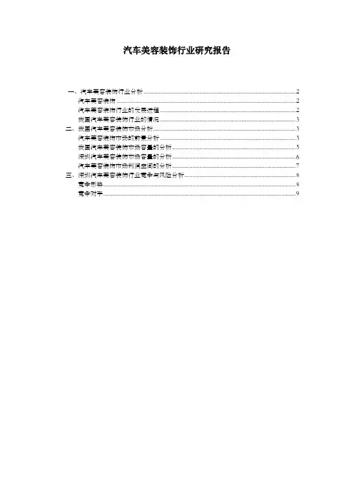 汽车美容装饰行业研究报告