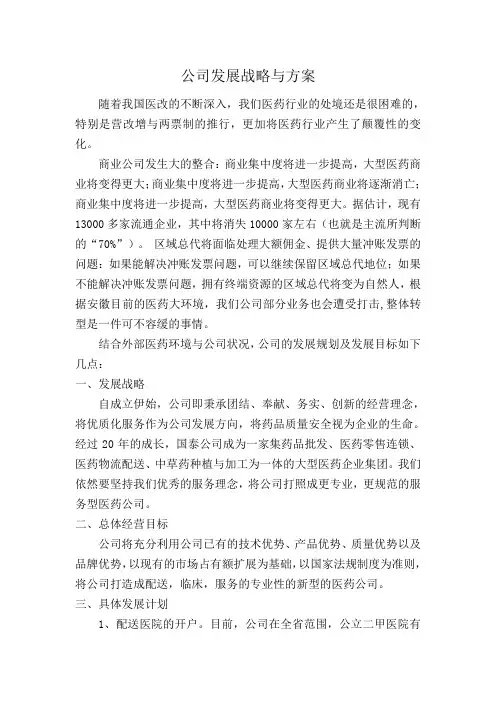 公司发展战略与方案