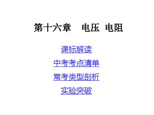 【中考考点清单】2014年中考物理总复习课件：第一部分 教材知识梳理 第十六章 电压 电阻(含13年中考试题)