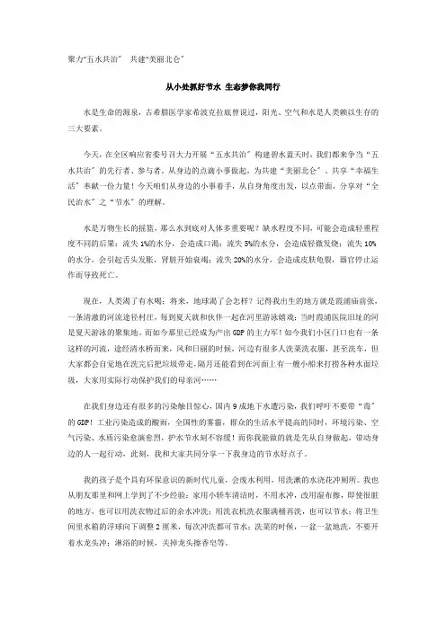 五水共治讲稿