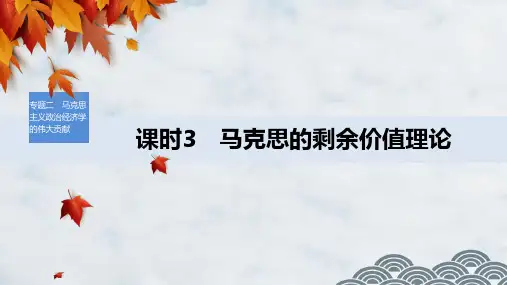 高中政治选修2优质课件：2.3 马克思的剩余价值理论