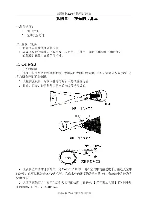 光的反射定律及应用
