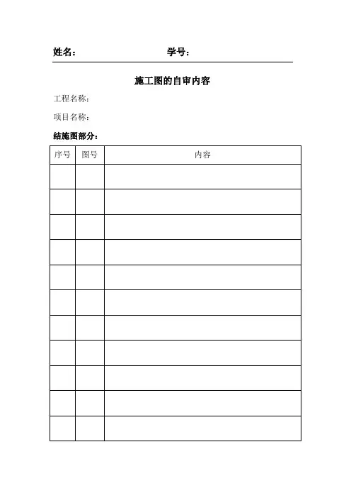 结施图的自审记要格式