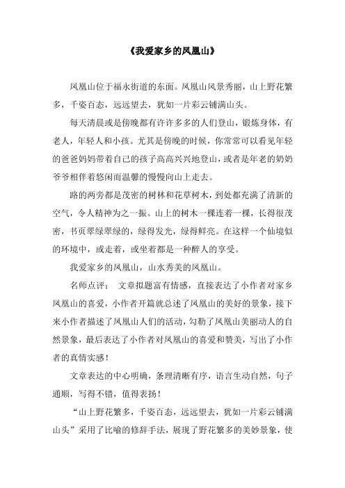 《我爱家乡的凤凰山》