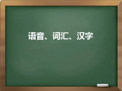 国际汉语教师---语音词汇汉字