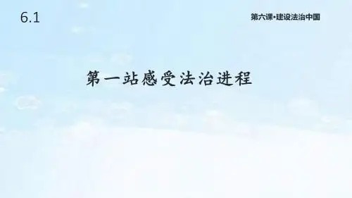 北师大版道德与法治九年级上册6.1《感受法治进程》课件