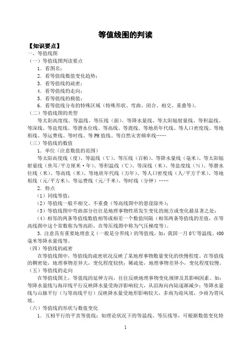 等值线图的判读 2