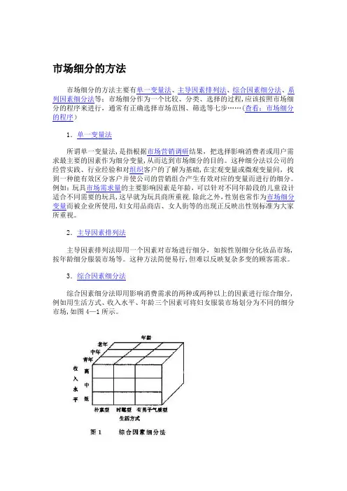 市场细分的方法