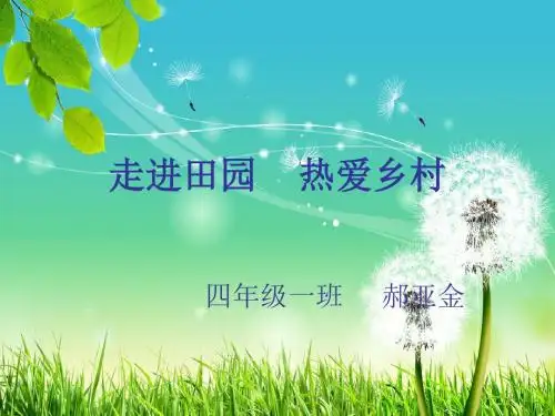 走进田园 热爱乡村