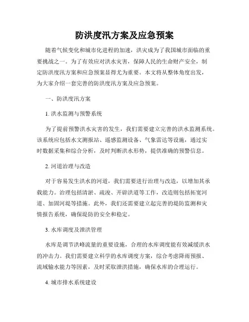 防洪度汛方案及应急预案