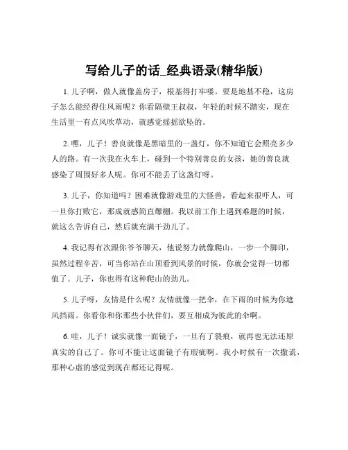写给儿子的话_经典语录(精华版)