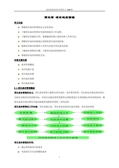 项目管理第五章讲义