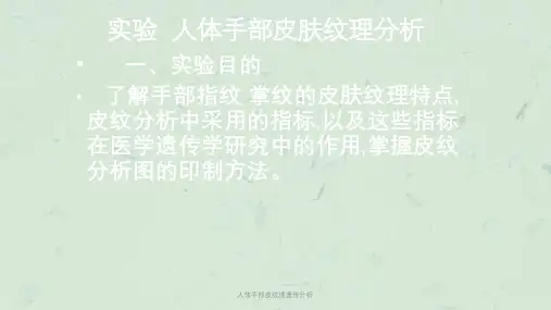 人体手部皮纹理遗传分析课件
