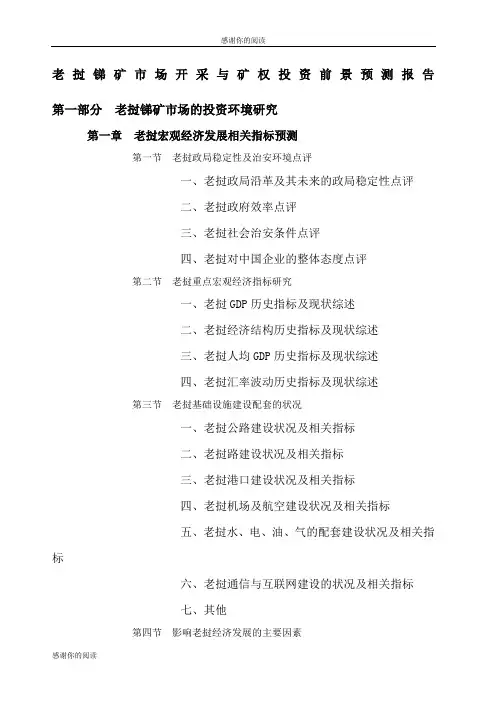 老挝锑矿市场开采与矿权投资前景预测报告.docx