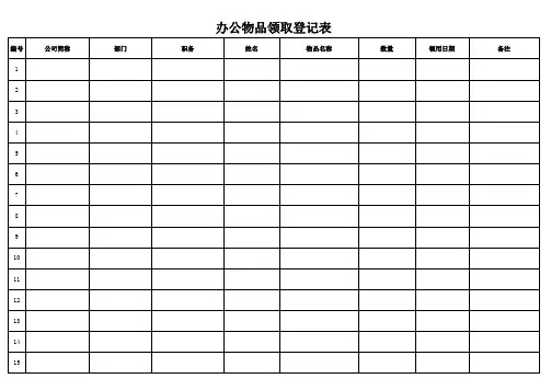 办公用品领用单教案资料