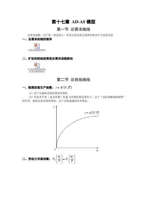宏观经济学讲义-AD-AS模型