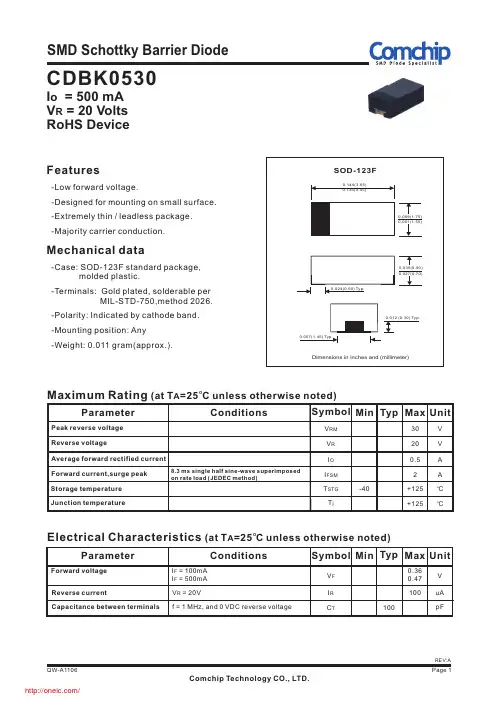 CDBK0530;中文规格书,Datasheet资料