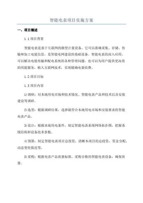 智能电表项目实施方案