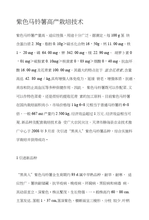 紫色马铃薯高产栽培技术.doc