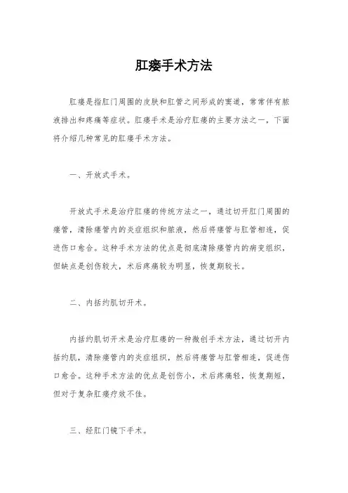 肛瘘手术方法 2