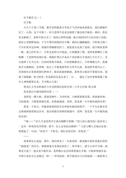 精选打手板作文